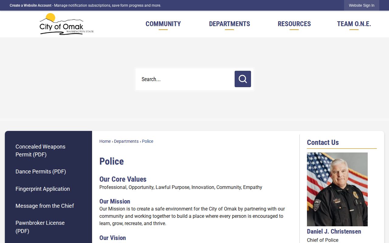 Okanogan County Omak Police Department arrest-record source